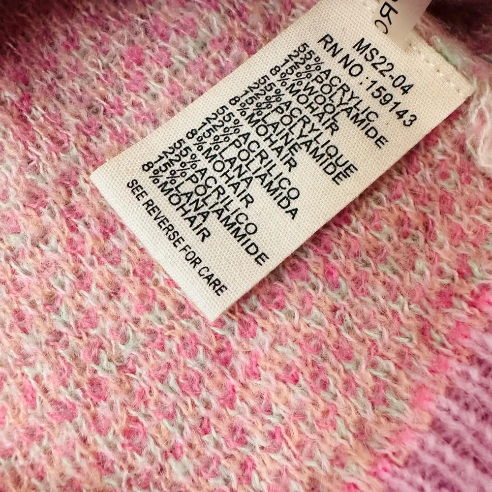 FRNCH Pastel Floral Crewneck Sweater - Pink, Mint, Peach - Picture 6 of 7
